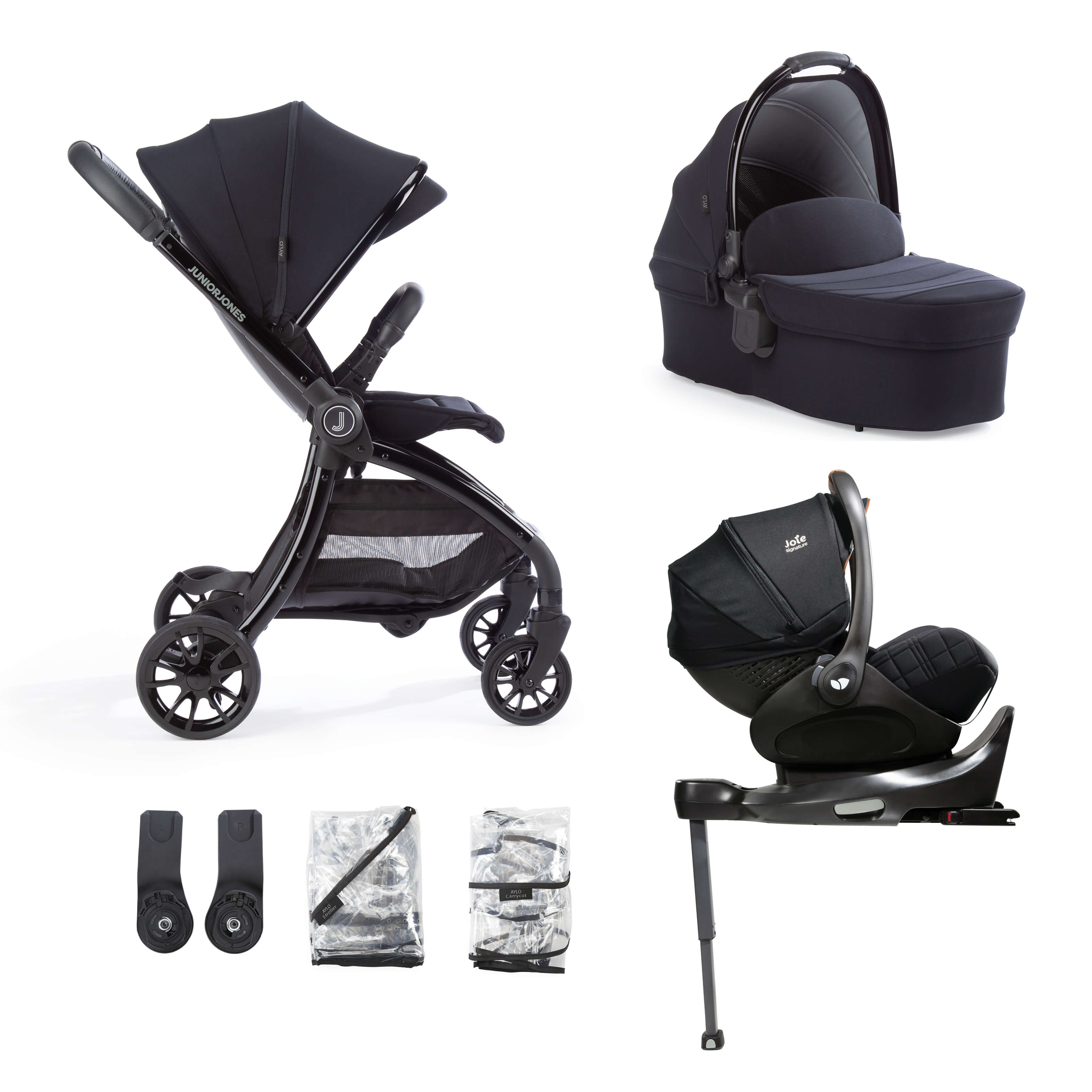 car seat stroller joie Aylo Rich Black 7pc Travel System inc Joie Eclipse Car Seat – Junior Jones