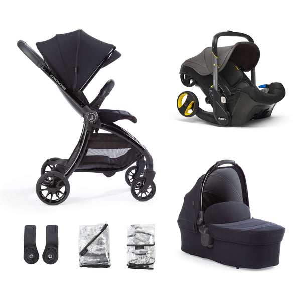 Aylo Rich Black 6pc Travel System inc Doona Urban Grey Car Seat